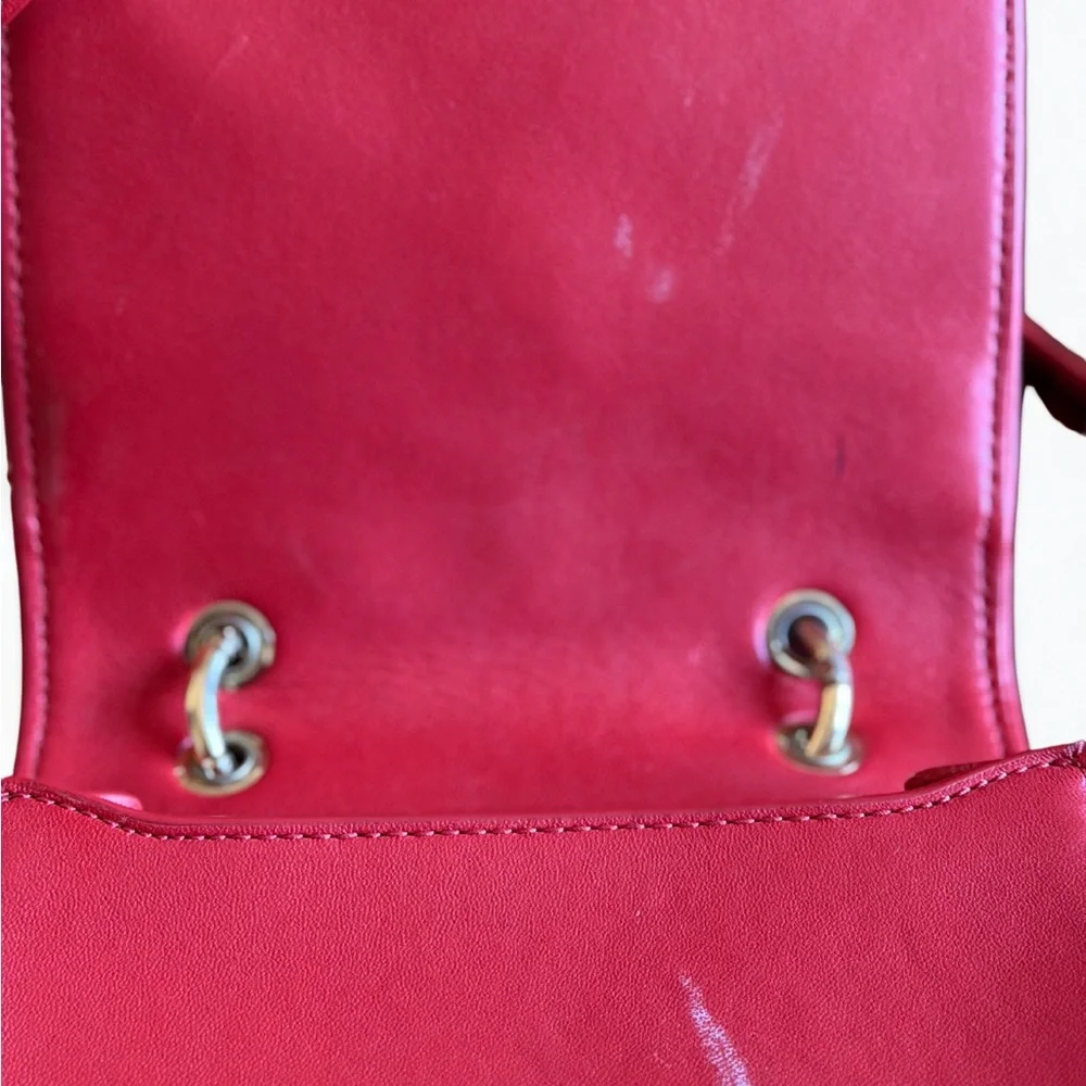 Tory Burch Reddish Orange Quilted Mini Bag - Picture 4 of 8